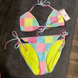 women vineyard vines patchwork bikini swimsuit